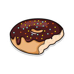 Delicious donut vector hand draw illustration