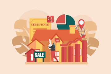 Real Estate Flat Illustration Design