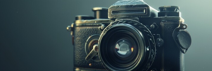 3D model A vintage camera with a lens that captures memories as swirling light orbs.