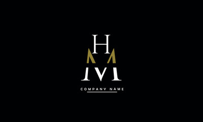 MH, HM, M, H Abstract Letters Logo Monogram