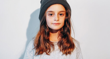 Child fashion urban kid confident cute little girl