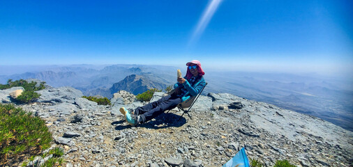 View from the summit of Jebel Shams, Al Hamra, Oman