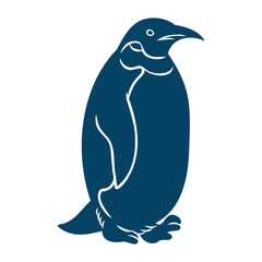 コウテイペンギンのシルエットイラスト