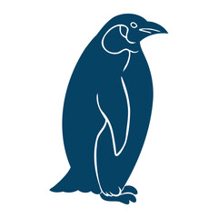 コウテイペンギンのシルエットイラスト