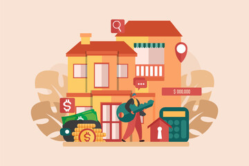 Real Estate Flat Illustration Design