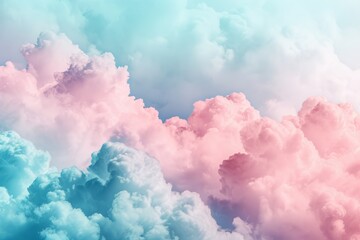 Dreamy Pink and Blue Cotton Candy Clouds