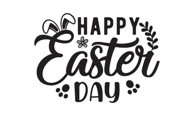 Happy easter day svg,easter svg,rabbit,bunny,happy easter day svg typography tshirt design Bundle,Retro easter,funny,egg,Printable Vector Illustration,Holiday,Cut Files Cricut,Silhouette,png,face - obrazy, fototapety, plakaty