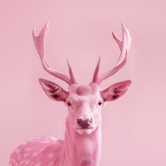 A Pink Deer on a pink background 