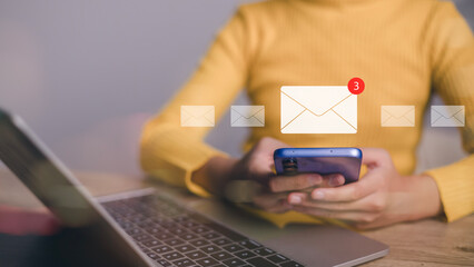 Cyber security concept. Suspect e-mail check, Security protection Email from spam virus checked on...