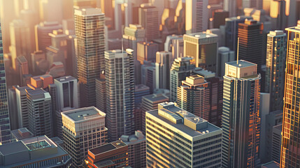 Render a cityscape with ultra-realistic details