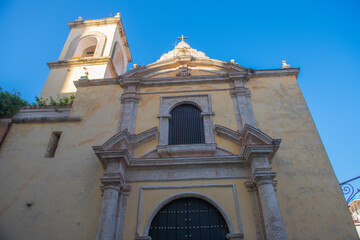 Iglesia De Maria Auxiliadora on Calle Compostela Street at Calle Brasil Street (Teniente Rey) in Old Havana (La Habana Vieja), Cuba. Old Havana is a UNESCO World Heritage Site. 