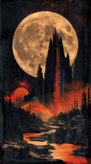 Abstract Tarot's Vibrant Visions, a Celestial Guide to Mystical Insight and Clarity