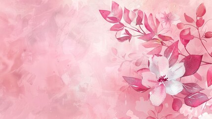 Pink watercolor floral background