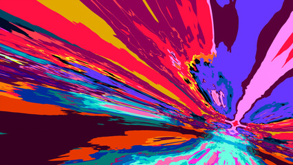 Colorful Fluid Psychedelic Trippy Motion Graphic Video Animation Background for Summer Music
