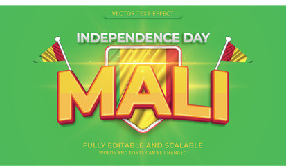 Editable text effects with the theme of independence day of world countries