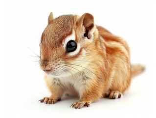 Adorable Chipmunk on White Background