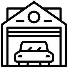 Car Garage Icon. Garage vector icon
