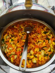 fried fish with fruits salad sauce