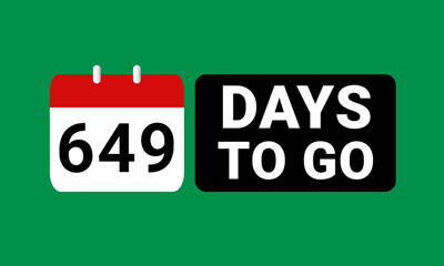 649 days to go last countdown. six hundred and forty nine days go sale price offer promo deal timer, 649 days only