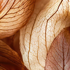 Nature pattern of dry petals, transparent leaves with natural texture as natural background