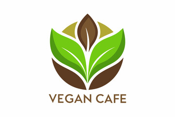 design a logo for a vegan cafe stylized to resemb