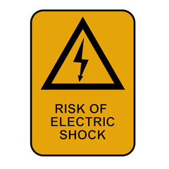 danger of electric shock sign