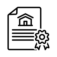 Vector black line icon icon for Manufacture c ertification