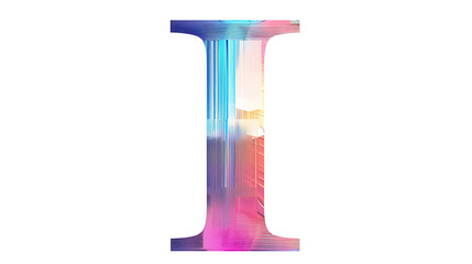 English letter i, GRADIENT COLOR ALPHABET letter i isolated over the transparent background