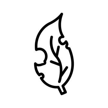 Vector black line icon icon for Dead leaf
