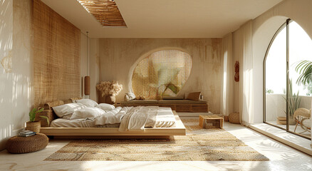 Luxury hotel room interior design. Created with Ai