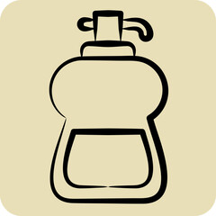Icon Liquid Soap. related to Cleaning symbol. hand drawn style. simple design editable. simple illustration