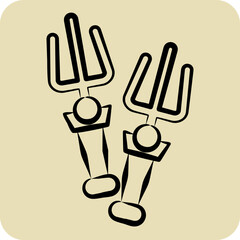 Icon Sai. related to Weapons symbol. hand drawn style. simple design editable. simple illustration