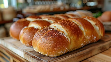 Freshly baked homemade bread on a table