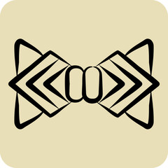 Icon Bow tie. related to Hipster symbol. hand drawn style. simple design editable. simple illustration