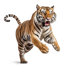 tiger panthera tigris isolated on white background