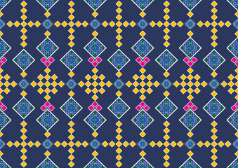 Painting with multi-colored rectangular frame patterns connected together.