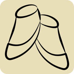 Icon Last Shoes. related to Shoemaker symbol. hand drawn style. simple design editable. simple illustration