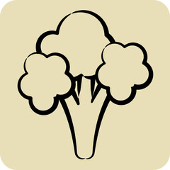 Icon Cauliflower. related to Vegan symbol. hand drawn style. simple design editable. simple illustration