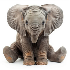 baby african elephant isolated on white background - 761091472