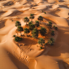 Landscape with palm trees in a desert - 761091638