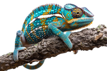 chameleon lizard isolated on white background - 761091861