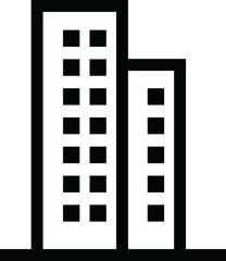 Obraz premium Modern Business Building Icon Outline On Transparent Background. Elegant Business Building Symbol for Branding, Contemporary Business Structure Symbol in Vector