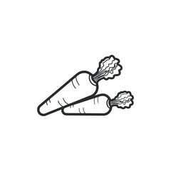 Cartoon Carrot Vegetable icon. carrot vector. isolated white baground