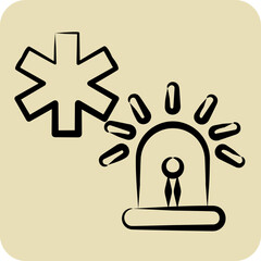 Icon Emergency Room. related to Medical symbol. hand drawn style. simple design editable. simple illustration