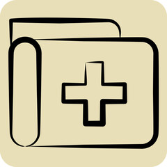 Obraz premium Icon Medical Records. related to Medical symbol. hand drawn style. simple design editable. simple illustration