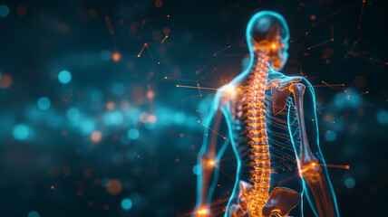 Spine, spinal cord, waist, back and hernia diseases, 3D medical illustration