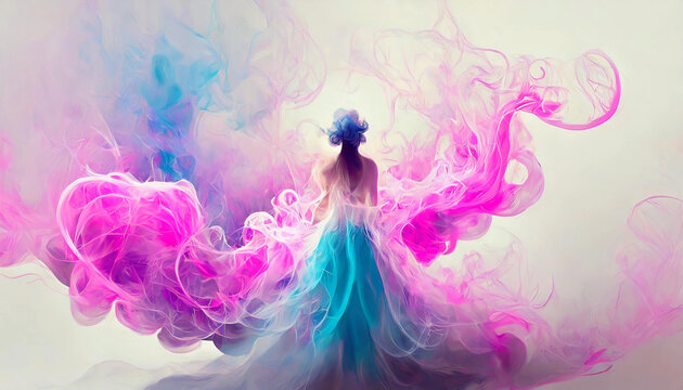 A captivating and dynamic abstract background featuring swirling tendrils of vibrant smoke.