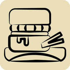 Icon Hamburger. related to Picnic symbol. hand drawn style. simple design editable. simple illustration