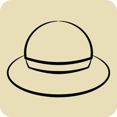 Icon Hat. related to Kenya symbol. hand drawn style. simple design editable. simple illustration