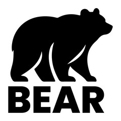 Bear logo vector art illustration black color, a wild bear logo vector logo